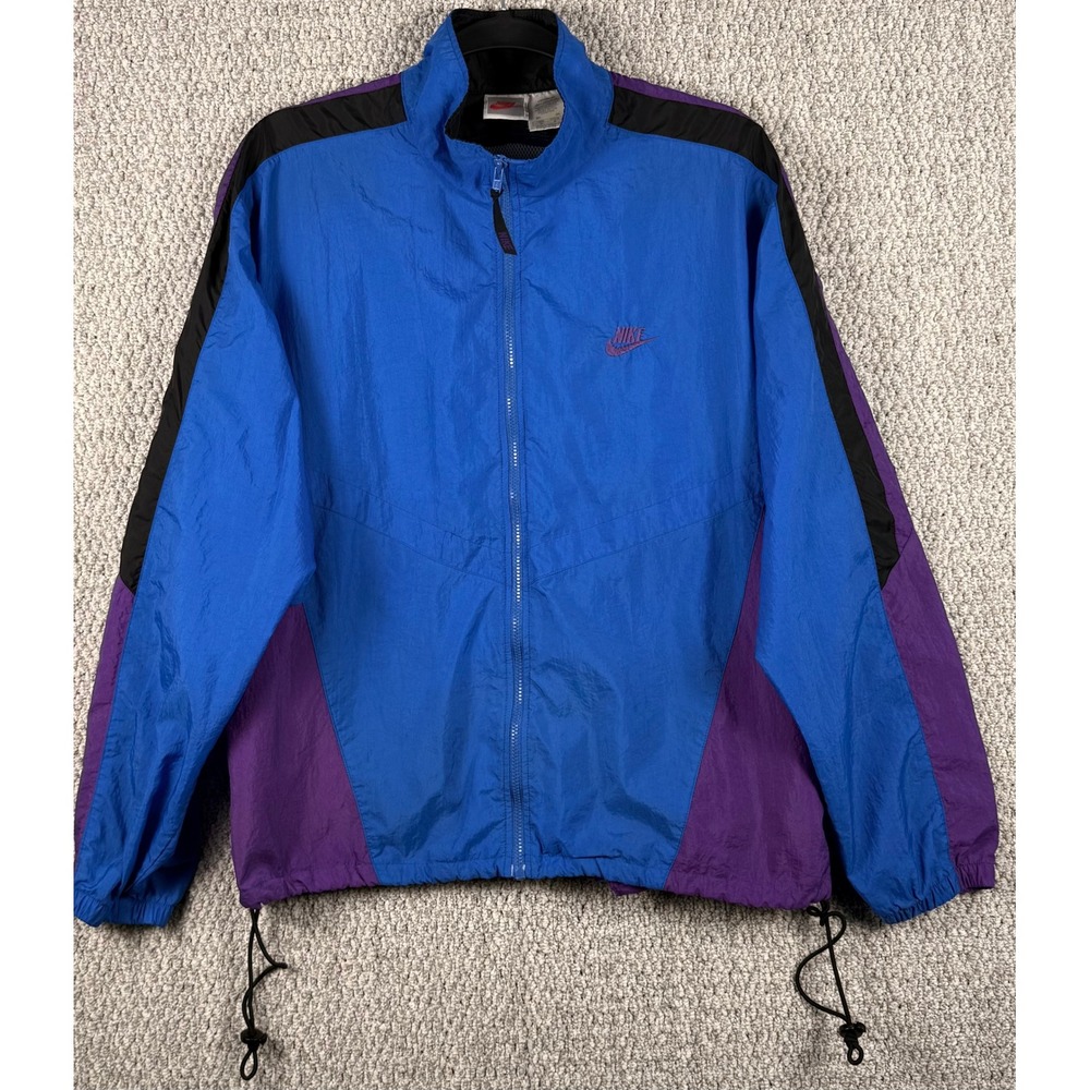 Nike Vintage 90s Windbreaker Jacket XL Blue Purple Colorblock Retro Sportswear